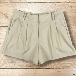 CALIA Womens Traditional Golf Shorts High‎ Waist Pleated Size 6 Cream